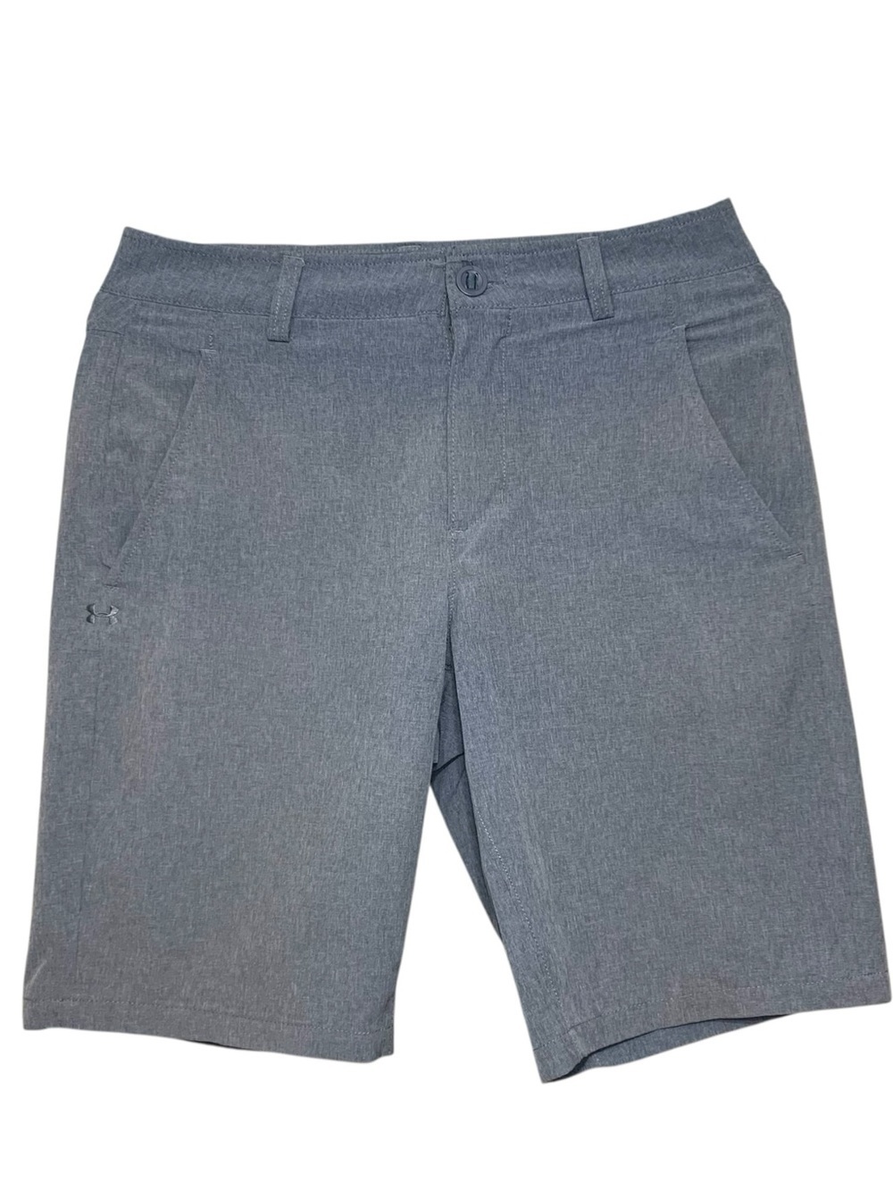 Under Armour Grey Performance Shorts Sz 30 Flat Front Breathable Golf Bermuda